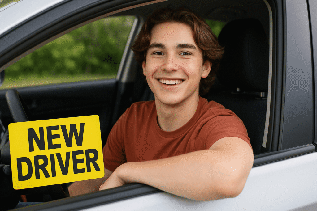 Happy young driver with affordable insurance in the USA 2025
