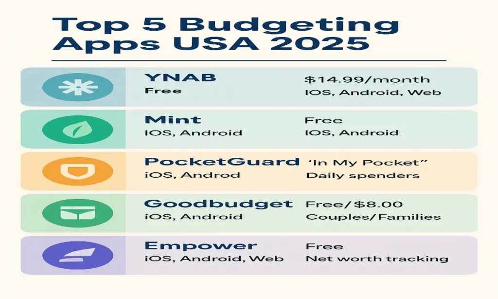 Top 5 Budgeting Apps USA 2025
